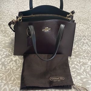 Dark brown coach  and cross body bag